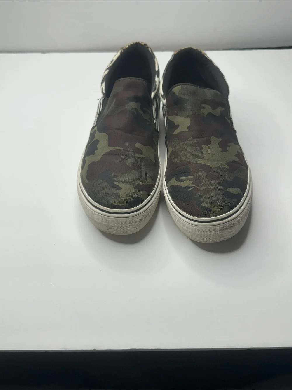 Away Men’s Camouflage Slip-On Loafers - Green Brown